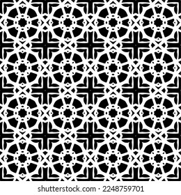 Vector pattern in geometric ornamental style. Black and white color.Seamless pattern.