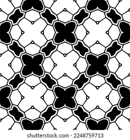 Vector pattern in geometric ornamental style. Black and white color.Seamless pattern.