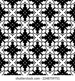 Vector pattern in geometric ornamental style. Black and white color.Seamless pattern.