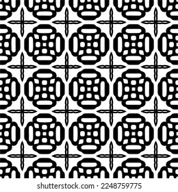 Vector pattern in geometric ornamental style. Black and white color.Seamless pattern.