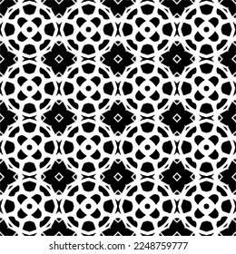 Vector pattern in geometric ornamental style. Black and white color.Seamless pattern.