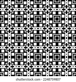 Vector pattern in geometric ornamental style. Black and white color.Seamless pattern.