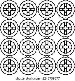 Vector pattern in geometric ornamental style. Black and white color.Seamless pattern.