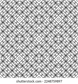 Vector pattern in geometric ornamental style. Black and white color.Seamless pattern.