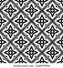 Vector pattern in geometric ornamental style. Black and white color.Seamless pattern.