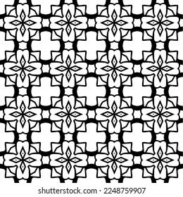 Vector pattern in geometric ornamental style. Black and white color.Seamless pattern.