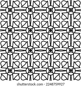 Vector pattern in geometric ornamental style. Black and white color.Seamless pattern.