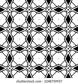 Vector pattern in geometric ornamental style. Black and white color.Seamless pattern.