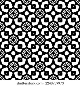 Vector pattern in geometric ornamental style. Black and white color.Seamless pattern.