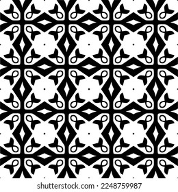 Vector pattern in geometric ornamental style. Black and white color.Seamless pattern.