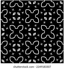 Vector pattern in geometric ornamental style. Black and white color.Seamless pattern.