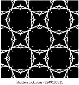 Vector pattern in geometric ornamental style. Black and white color.Seamless pattern.