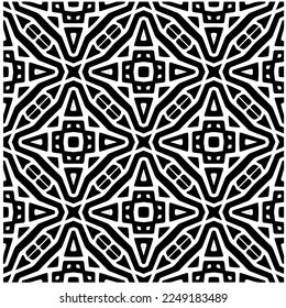 Patrón vectorial en estilo ornamental geométrico. Color blanco y negro.Patrón sin foco.