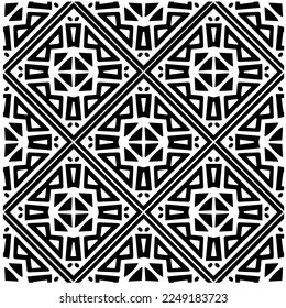 Vector pattern in geometric ornamental style. Black and white color.Seamless pattern.