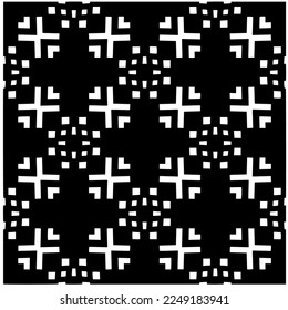 Vector pattern in geometric ornamental style. Black and white color.Seamless pattern.