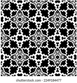 Vector pattern in geometric ornamental style. Black and white color.Seamless pattern.