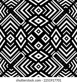 Vector pattern in geometric ornamental style. Black and white color.Seamless pattern.