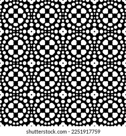 Vector pattern in geometric ornamental style. Black and white color.Seamless pattern.