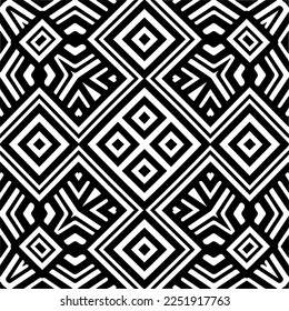 Vector pattern in geometric ornamental style. Black and white color.Seamless pattern.
