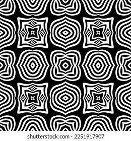 Vector pattern in geometric ornamental style. Black and white color.Seamless pattern.