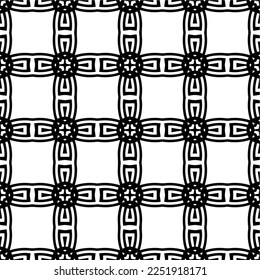 Vector pattern in geometric ornamental style. Black and white color.Seamless pattern.