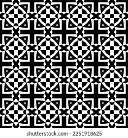 Vector pattern in geometric ornamental style. Black and white color.Seamless pattern.