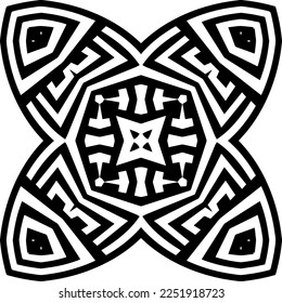 Vector pattern in geometric ornamental style. Black and white color.Seamless pattern.