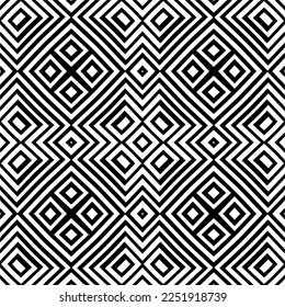 Vektormuster im geometrischen Zierstil. Schwarz-Weiß-Farbe.Nahtloses Muster.