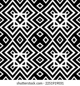 Vector pattern in geometric ornamental style. Black and white color.Seamless pattern.