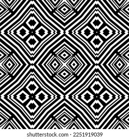 Vector pattern in geometric ornamental style. Black and white color.Seamless pattern.