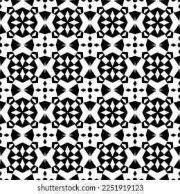 Vector pattern in geometric ornamental style. Black and white color.Seamless pattern.