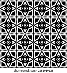 Vector pattern in geometric ornamental style. Black and white color.Seamless pattern.