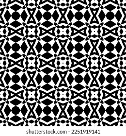 Vector pattern in geometric ornamental style. Black and white color.Seamless pattern.