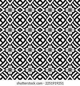 Vector pattern in geometric ornamental style. Black and white color.Seamless pattern.