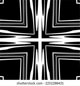 Vector pattern in geometric ornamental style. Black and white color.Seamless pattern.