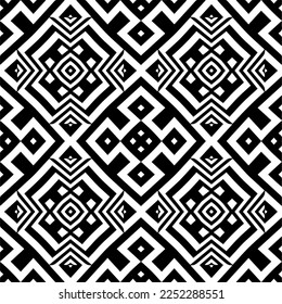 Vector pattern in geometric ornamental style. Black and white color.Seamless pattern.