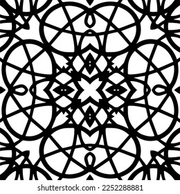 Patrón vectorial en estilo ornamental geométrico. Color blanco y negro.Patrón sin foco.
