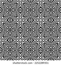 Vector pattern in geometric ornamental style. Black and white color.Seamless pattern.