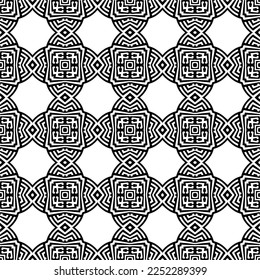 Patrón vectorial en estilo ornamental geométrico. Color blanco y negro.Patrón sin foco.
