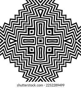 Vector pattern in geometric ornamental style. Black and white color.Seamless pattern.