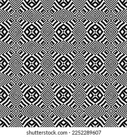 Vector pattern in geometric ornamental style. Black and white color.Seamless pattern.
