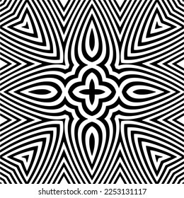 
Vector pattern in geometric ornamental style. Black and white color.Seamless pattern.