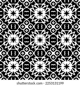 
Vector pattern in geometric ornamental style. Black and white color.Seamless pattern.