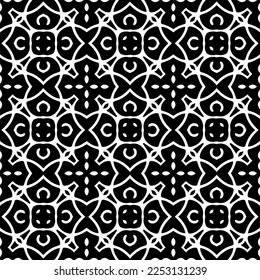 
Patrón vectorial en estilo ornamental geométrico. Color blanco y negro.Patrón sin foco.