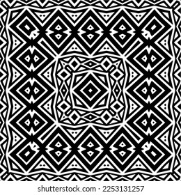 
Vector pattern in geometric ornamental style. Black and white color.Seamless pattern.