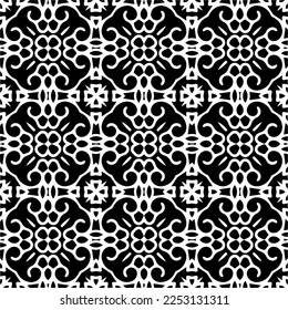 
Vector pattern in geometric ornamental style. Black and white color.Seamless pattern.