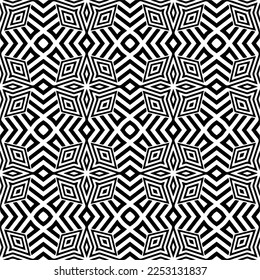 
Vector pattern in geometric ornamental style. Black and white color.Seamless pattern.