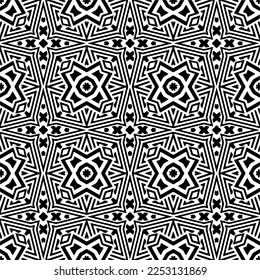 
Vector pattern in geometric ornamental style. Black and white color.Seamless pattern.
