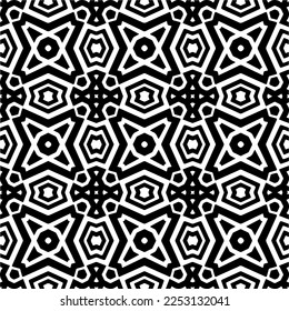 
Vector pattern in geometric ornamental style. Black and white color.Seamless pattern.