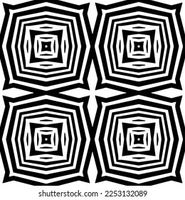 
Vektormuster im geometrischen Zierstil. Schwarz-Weiß-Farbe.Nahtloses Muster.